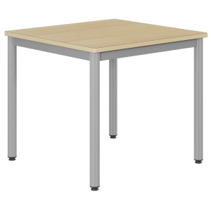 Table CARÉLIE plateau ép.24 mm stratifié chant bois piètement époxy - 80x80 cm - T5