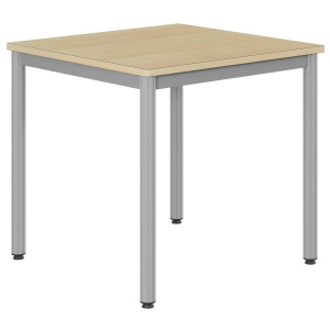 Table CARÉLIE plateau ép.24 mm stratifié chant bois piètement époxy - 80x80 cm - T6