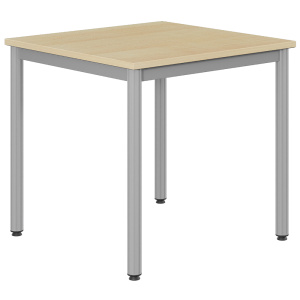 Table CARÉLIE plateau antibruit ép.24 mm stratifié chant ABS ép.2 mm piètement époxy - 80x80 cm - T6