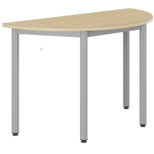 Table CARÉLIE plateau ép.24 mm stratifié chant bois piètement époxy - demi-lune D120 cm - T6