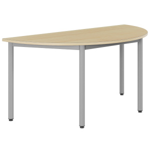Table CARÉLIE plateau ép.24 mm stratifié chant bois piètement époxy - demi-lune D160 cm - T6