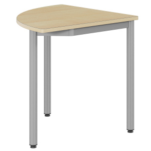 Table CARÉLIE plateau ép.24 mm stratifié chant bois piètement époxy - 1/4 R80 cm - T6