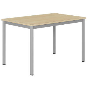 Table CARÉLIE mobile plateau ép.24 mm stratifié chant bois piètement époxy - 120x80 cm - T6