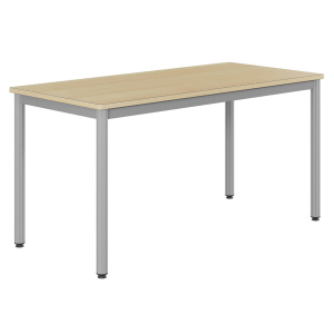 Table CARÉLIE plateau ép.24 mm stratifié chant bois piètement époxy - 150x70 cm - T6