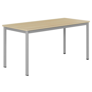 Table CARÉLIE mobile plateau ép.24 mm stratifié chant bois piètement époxy - 160x70 cm - T6