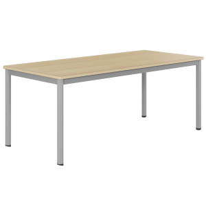 Table CARÉLIE mobile plateau ép.24 mm stratifié chant bois piètement époxy - 180x80 cm - T5