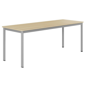 Table CARÉLIE mobile plateau ép.24 mm stratifié chant bois piètement époxy - 200x70 cm - T6