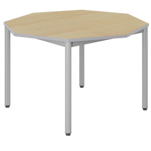 Table CARÉLIE plateau ép.24 mm stratifié chant polyuréthane piètement époxy - octogonale D120 cm - T6