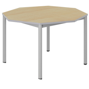 Table CARÉLIE mobile plateau ép.24 mm stratifié chant polyuréthane piètement époxy - octogonale D120 cm - T6