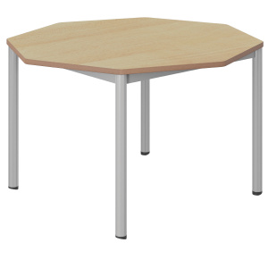 Table CARÉLIE mobile plateau ép.21 mm MDF stratifié piètement époxy - octogonale D120 cm - T6