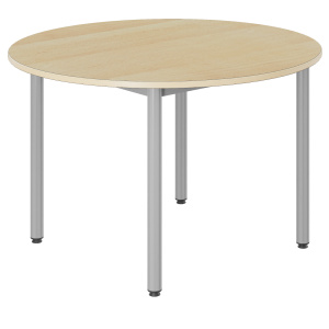 Table CARÉLIE plateau ép.24 mm stratifié chant bois piètement époxy - D120 cm - T6