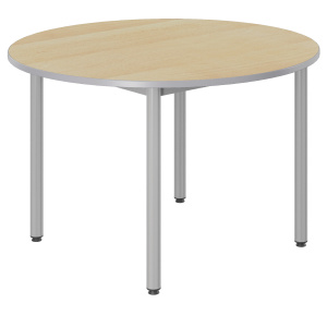Table CARÉLIE plateau ép.24 mm stratifié chant polyuréthane piètement époxy - D120 cm - T6