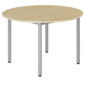 Table CARÉLIE plateau antibruit ép.24 mm stratifié chant ABS ép.2 mm piètement époxy - D120 cm - T6