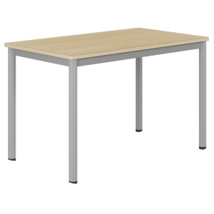 Table CARÉLIE mobile plateau ép.24 mm stratifié chant bois piètement époxy - 120x70 cm - T6