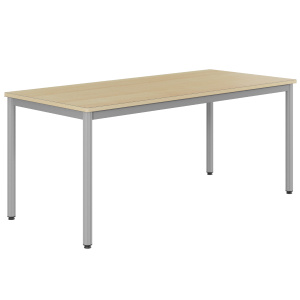 Table CARÉLIE plateau antibruit ép.24 mm stratifié chant bois piètement époxy - 180x80 cm - T6