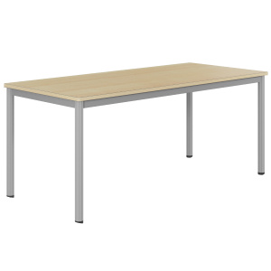 Table CARÉLIE mobile plateau antibruit ép.24 mm stratifié chant bois piètement époxy - 180x80 cm -T6
