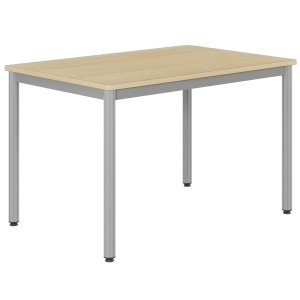 Table CARÉLIE plateau antibruit ép.24 mm stratifié chant bois piètement époxy - 120x80 cm - T6