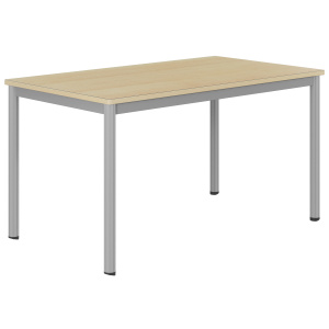 Table CARÉLIE mobile plateau ép.24 mm stratifié chant bois piètement époxy - 140x80 cm -T6