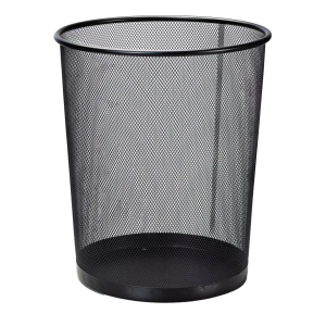 Corbeille à papier acier ajouré - 19L - D29xH35,6 cm - Noir