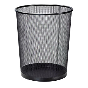 Corbeille ? papier acier ajour? - 19L - D29xH35,6 cm - Noir