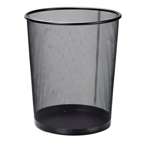 Corbeille à papier acier ajouré - 19L - D29xH35,6 cm - Noir
