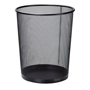 Corbeille à papier acier ajouré - 19L - D29xH35,6 cm - Noir
