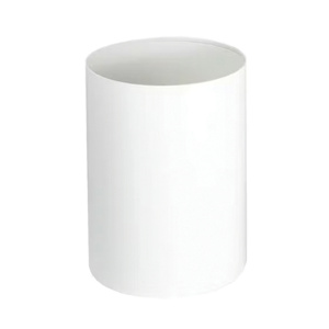 Corbeille à papier acier - 17L - D25,5xH33 cm - Blanc RAL 9016