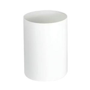 Corbeille à papier acier - 17L - D25,5xH33 cm - Blanc RAL 9016