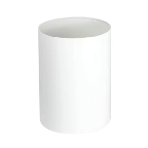 Corbeille à papier acier - 17L - D25,5xH33 cm - Blanc RAL 9016