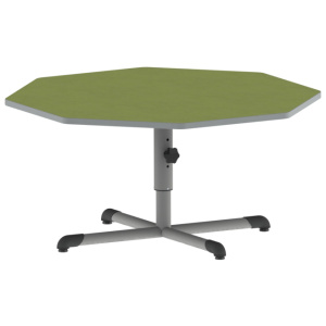Table BANDANA HR plateau antibruit SOFTOP® chant ABS gris pièt. central époxy - octo.120 cm - T4 à T6