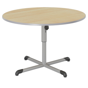 Table BANDANA HR plateau stratifié chant polyuréthane piètement central époxy - D120 cm - T4 à T6