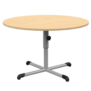 Table BANDANA HR plateau ép.24 mm stratifié chant ABS piètement central époxy - D120 cm - T4 à T6