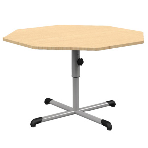 Table BANDANA HR plateau ép.24 mm stratifié chant ABS piètement central époxy - octo. 120 cm - T4 à T6
