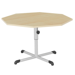 Table BANDANA HR plateau ép.21 mm MDF stratifié piètement central époxy - octogonale 120 cm - T4 à T6