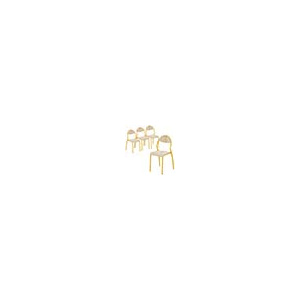 Lot de 4 chaises NUAGE assise et dossier bois Blueprotech® piétement Époxy - T4 - Jaune RAL 1003