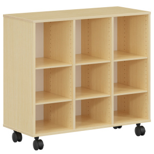 Meuble PICCOLO mobile 9 cases m?lamin? - L104,5xP45xH95 cm - H?tre miel