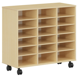 Meuble PICCOLO mobile 18 cases mélaminé - L104,5xP45xH95 cm - Hêtre miel