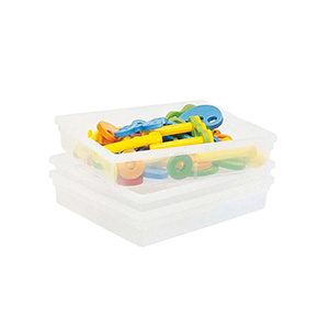 Lot de 3 bacs transparent - H7,5 cm