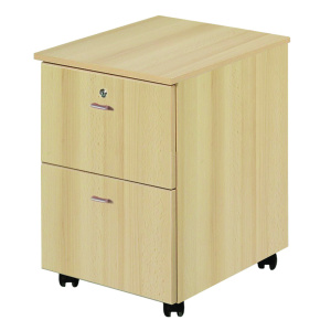 Caisson SAXO mobile 2 tiroirs mélaminé - L40xP60xH70 cm - Hêtre miel