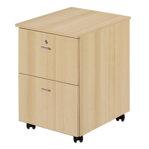 Caisson SAXO mobile 2 tiroirs mélaminé - L40xP60xH70 cm - Hêtre miel
