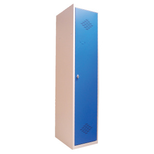 Vestiaire industrie propre 1 colonne époxy - L30xP50xH180 cm - Gris RAL 7035/bleu