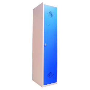 Vestiaire industrie propre 1 colonne époxy - L30xP50xH180 cm - Gris RAL 7035/bleu