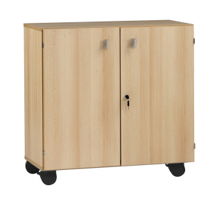 Meuble bas PICCOLO mobile 2 portes mélaminé - L90xP45xH89 cm - Hêtre miel