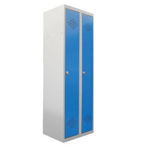 Vestiaire industrie propre 2 colonnes époxy - L60xP50xH180 cm - Gris RAL 7035/bleu