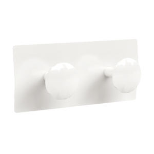 Portemanteau 2 patères époxy - L26xP8xH11,5 cm - Blanc