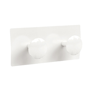 Portemanteau 2 patères époxy - L26xP8xH11,5 cm - Blanc