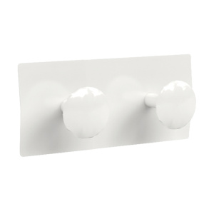 Portemanteau 2 patères époxy - L26xP8xH11,5 cm - Blanc