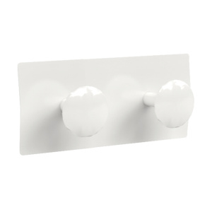 Portemanteau 2 patères époxy - L26xP8xH11,5 cm - Blanc