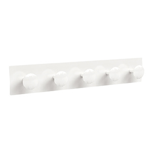 Portemanteau 5 patères époxy - L65xP8xH11,5 cm - Blanc