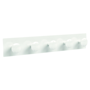 Portemanteau 5 patères époxy - L65xP8xH11,5 cm - Blanc